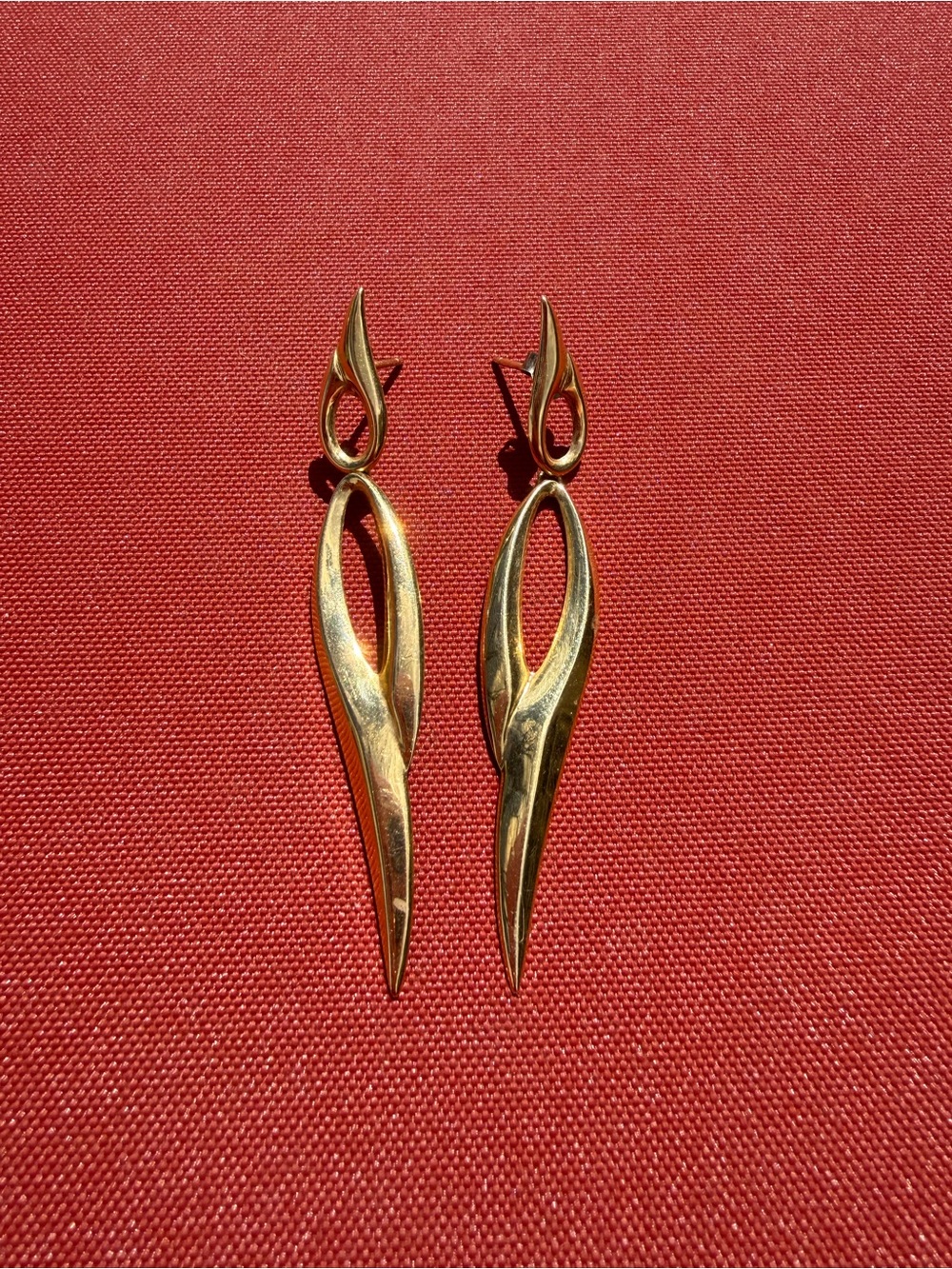 Gold Sculptural Drop Earrings